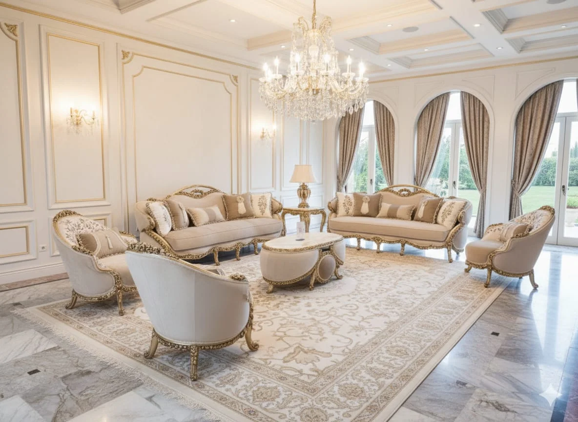 Luxury Traditional Palace Furniture: Ornate Hand-Carved Masterpiece Collection