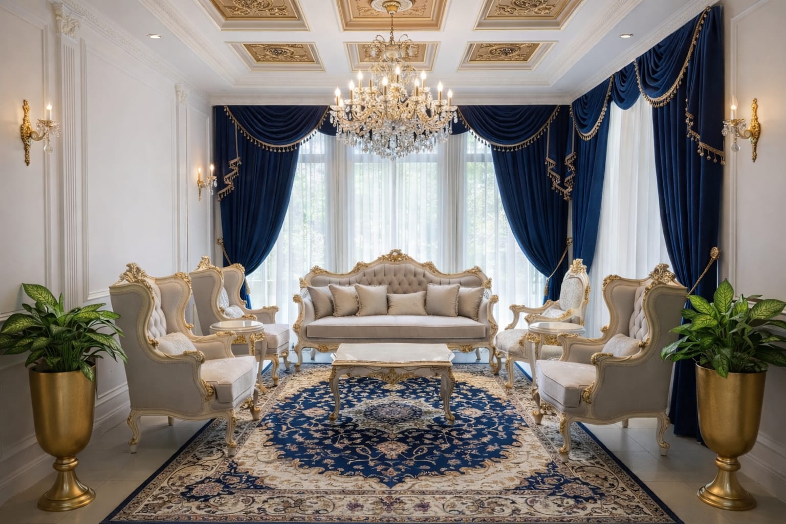 Royal Victorian Velvet Living Room Set