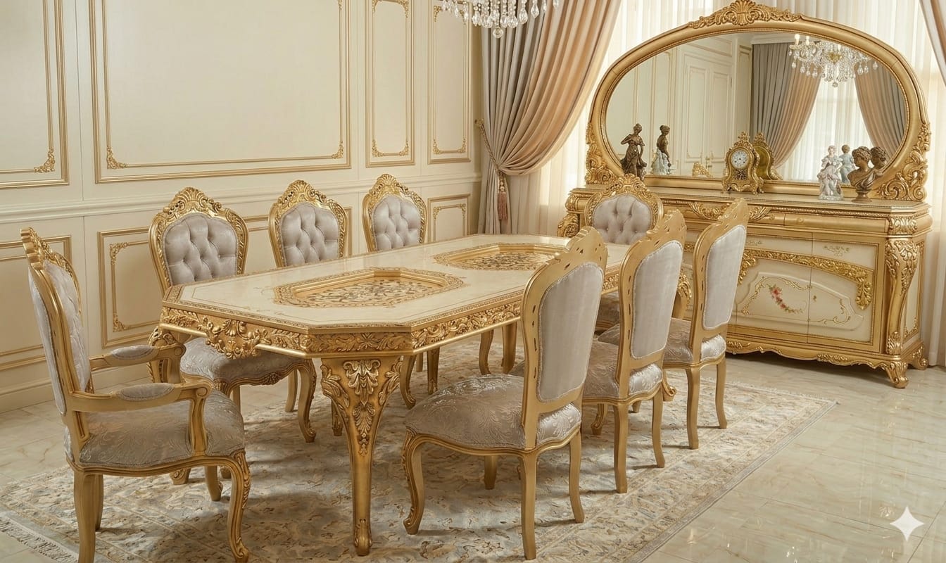 The Golden Octagon Versailles Dining Ensemble