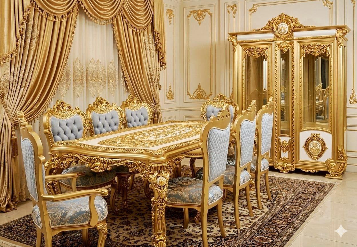 The Azure Sky Imperial Gilded Dining Suite