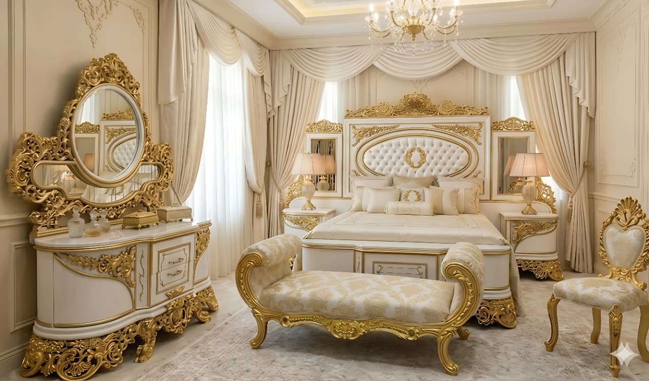 Imperial Pearl & Gold Bedroom Suite (Luxury Victorian Edition)