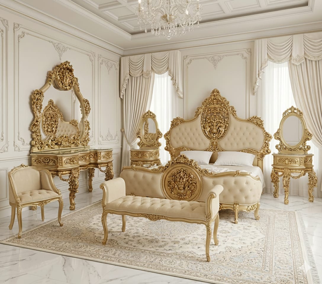 Royal Champagne & Gold Regency Suite (Victorian Masterpiece)