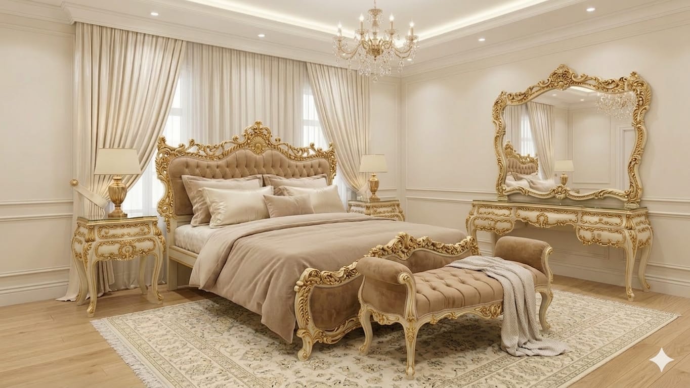 Royal Imperial Gilded Master Suite | Antique Bronze & Alabaster Edition