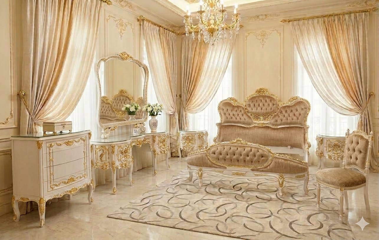 Imperial Crimson & Gold Baroque Master Suite | Royal Gilded Edition
