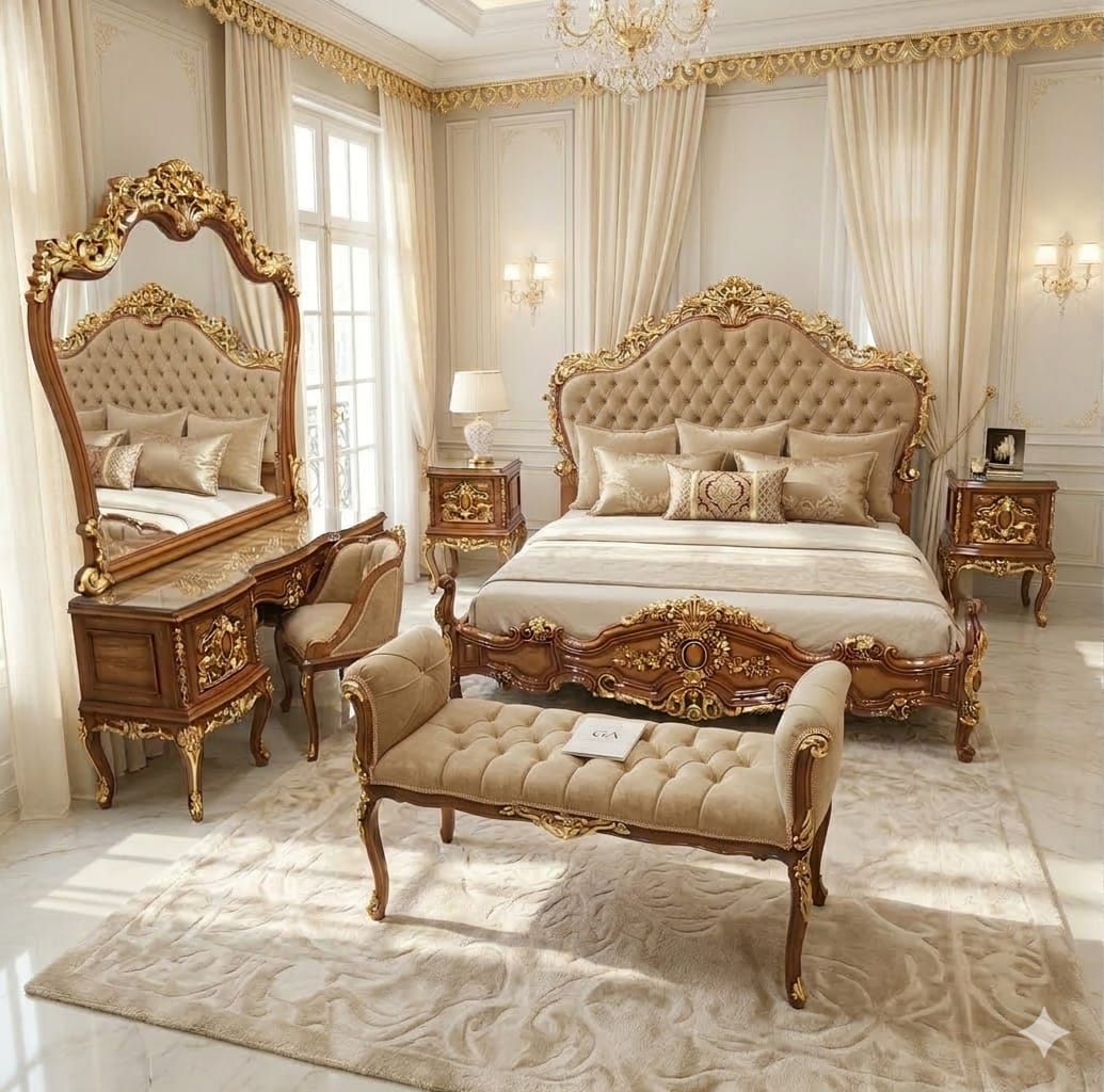 Grand Sovereign Gold & Damask Baroque Master Suite | Royal Gilded Edition