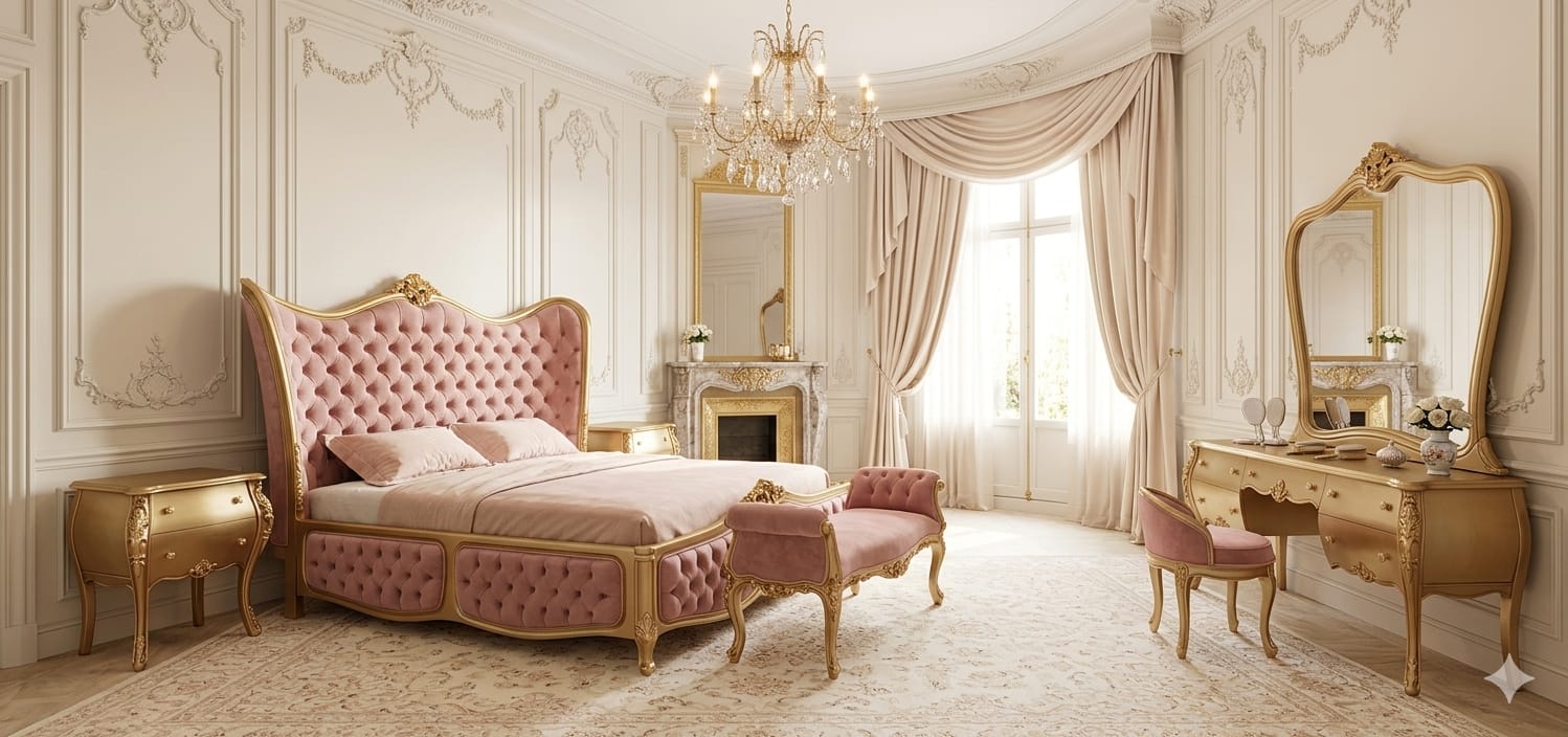 The Versailles Rose & Gold Master Bedroom Collection