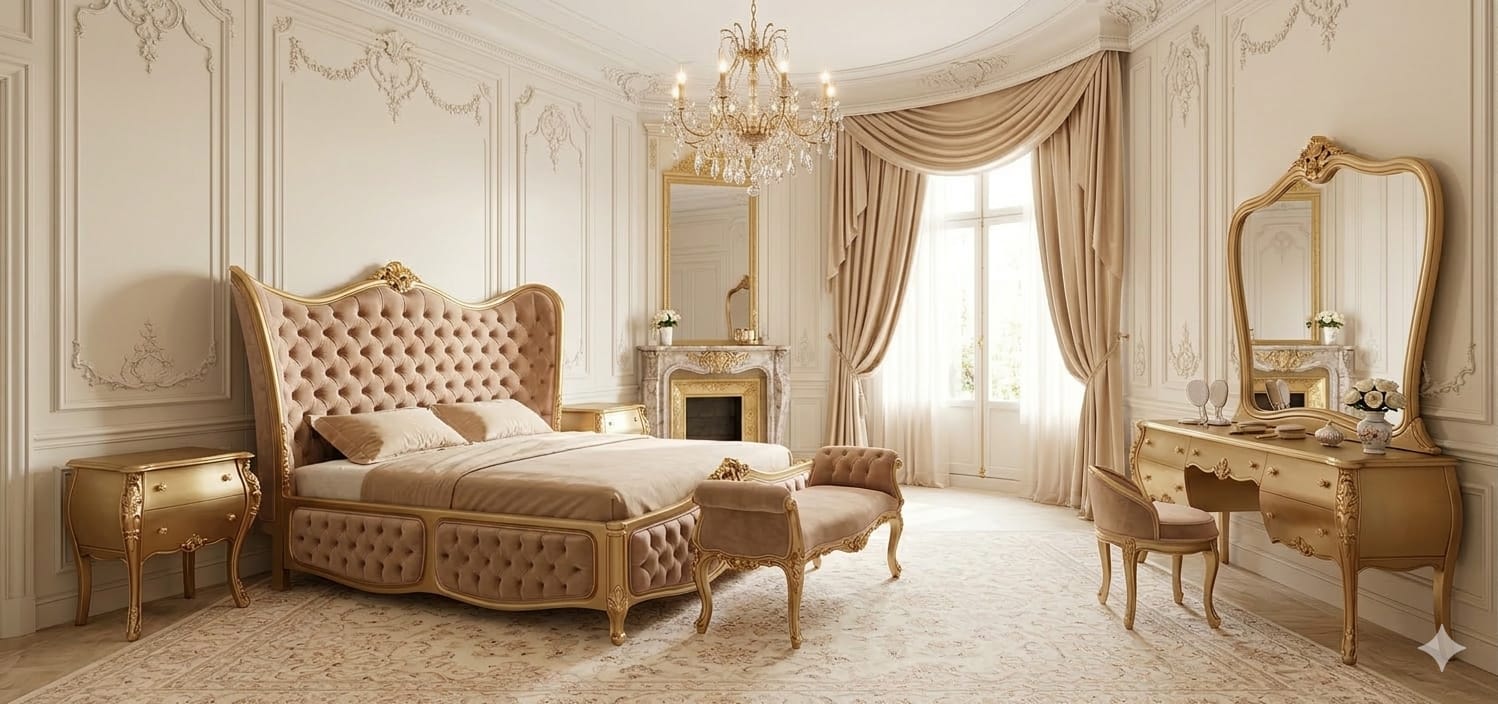 The Grand Regency Champagne & Gold Bedroom Suite