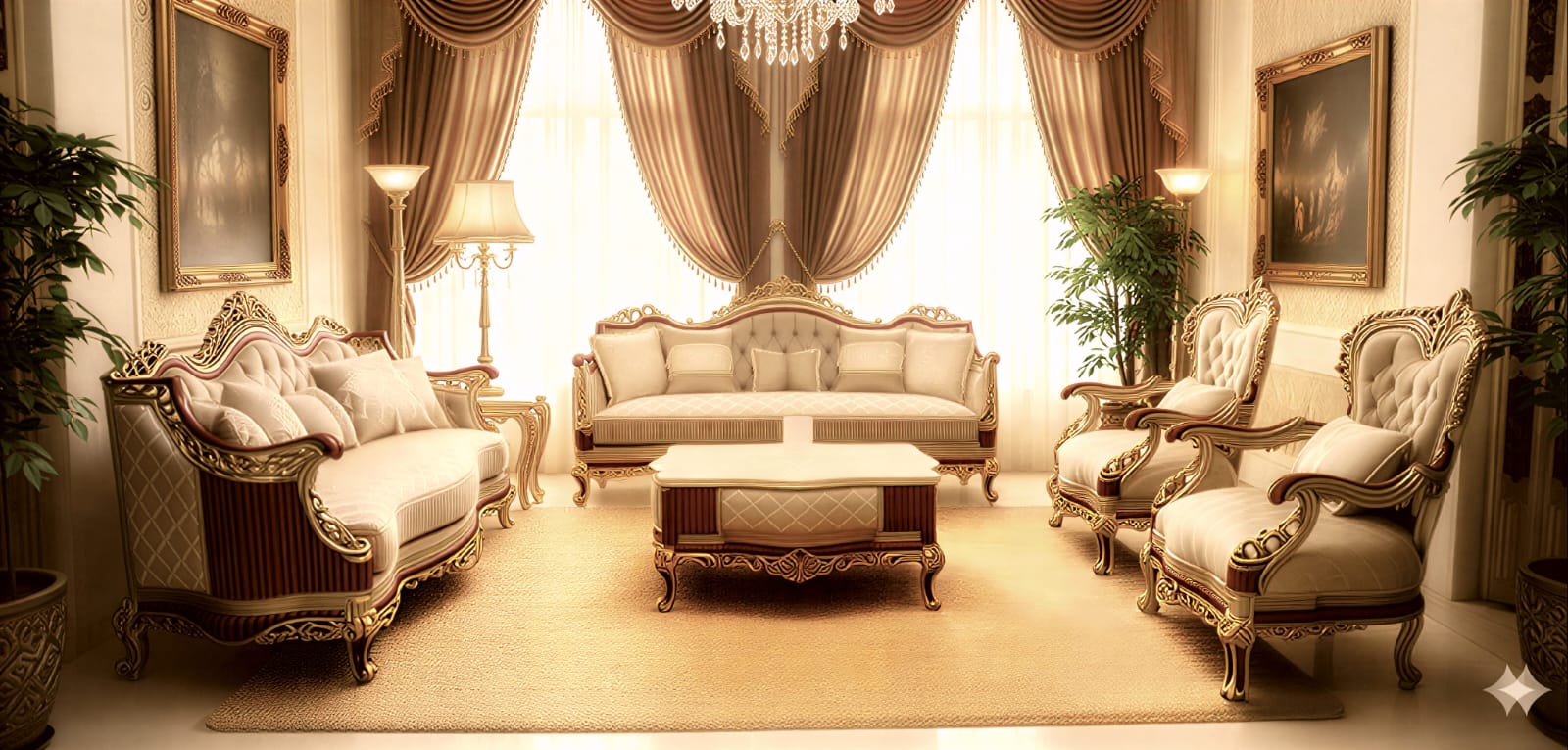 mperial Majesty: Hand-Carved Royal Victorian Living Room Set