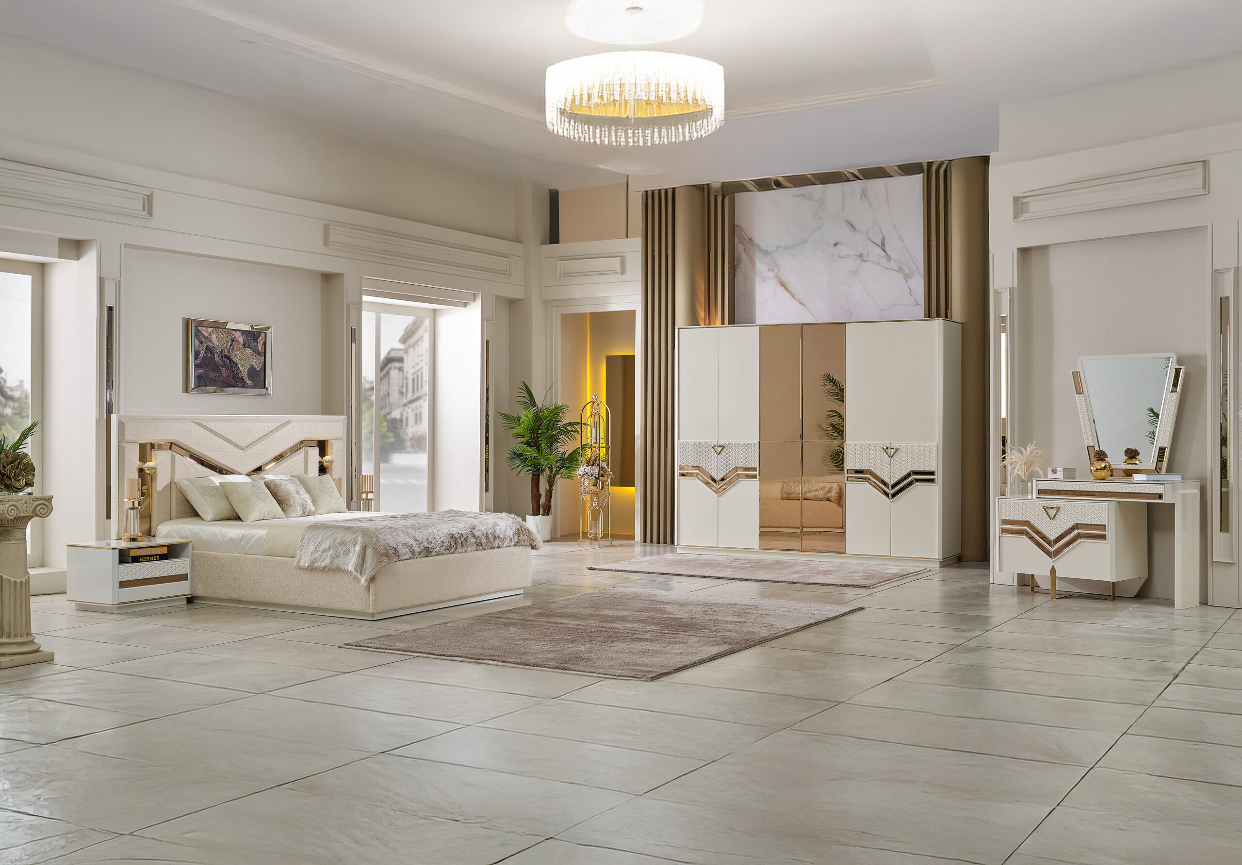 Zen Bedroom (Queen Frame With Headboard & Dresser With Mirror & 2 Nightstand)