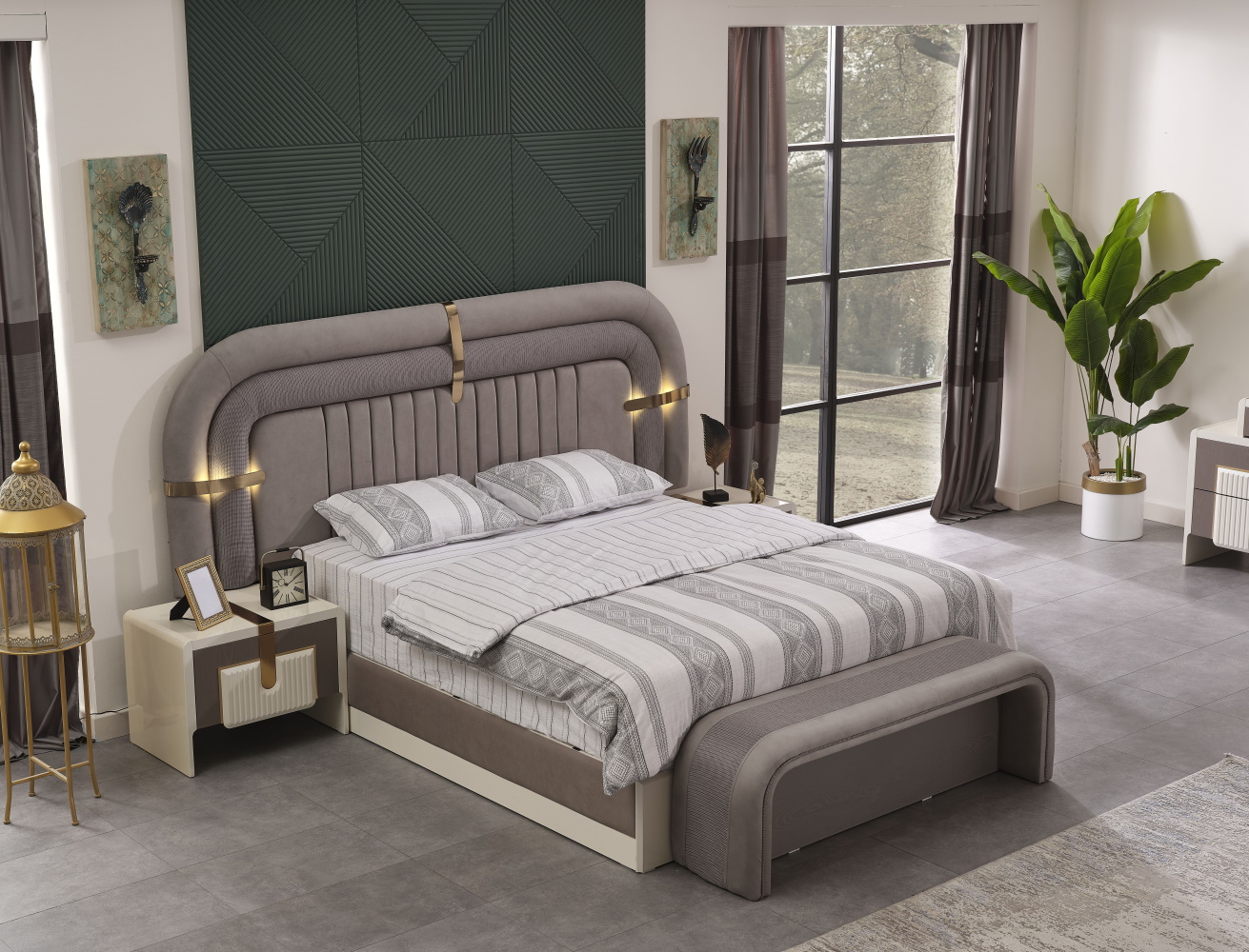 Zurich Bedroom (Queen Frame With Headboard & Dresser With Mirror & 2 Nightstand) - Image 9
