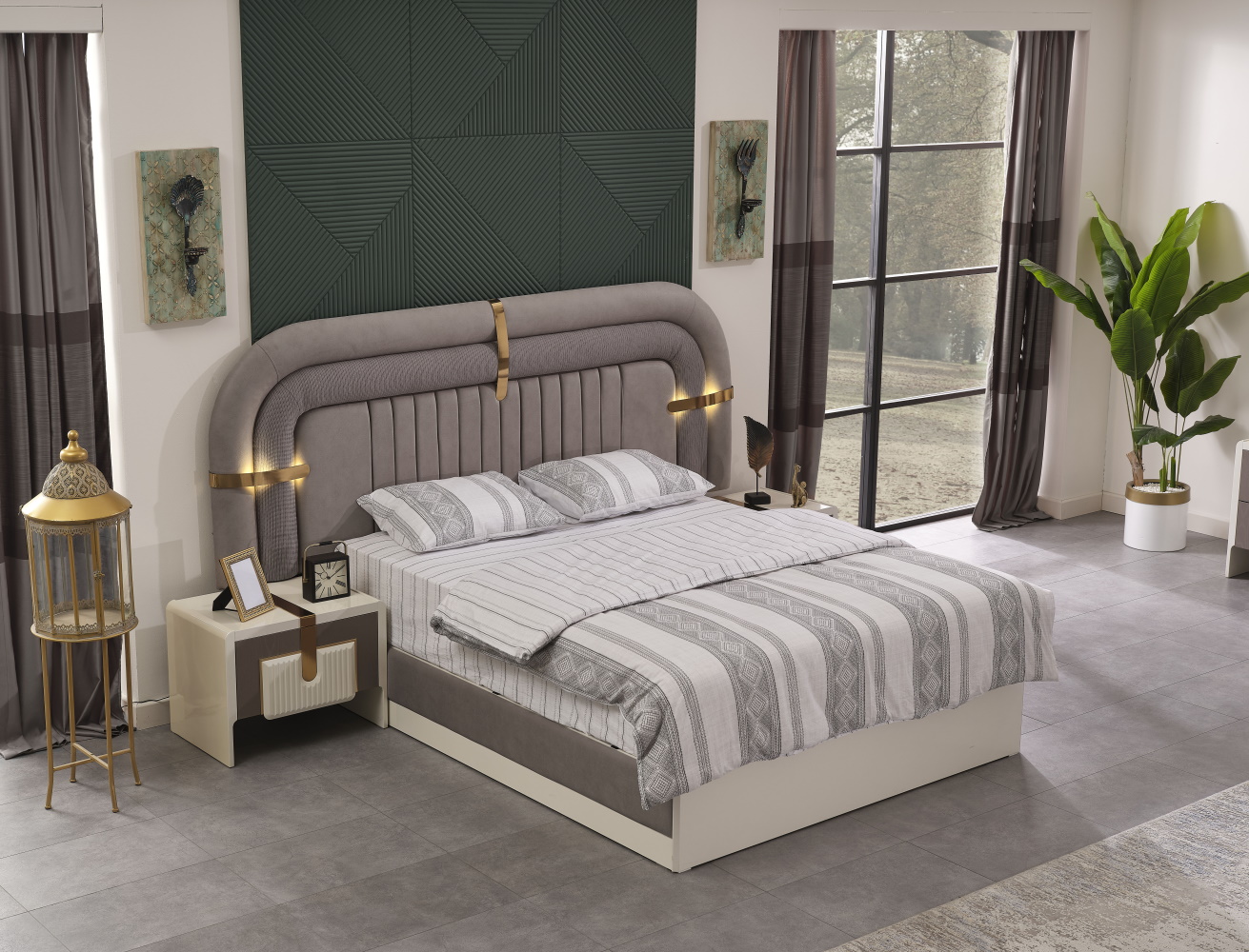 Zurich Bedroom (Queen Frame With Headboard & Dresser With Mirror & 2 Nightstand) - Image 10