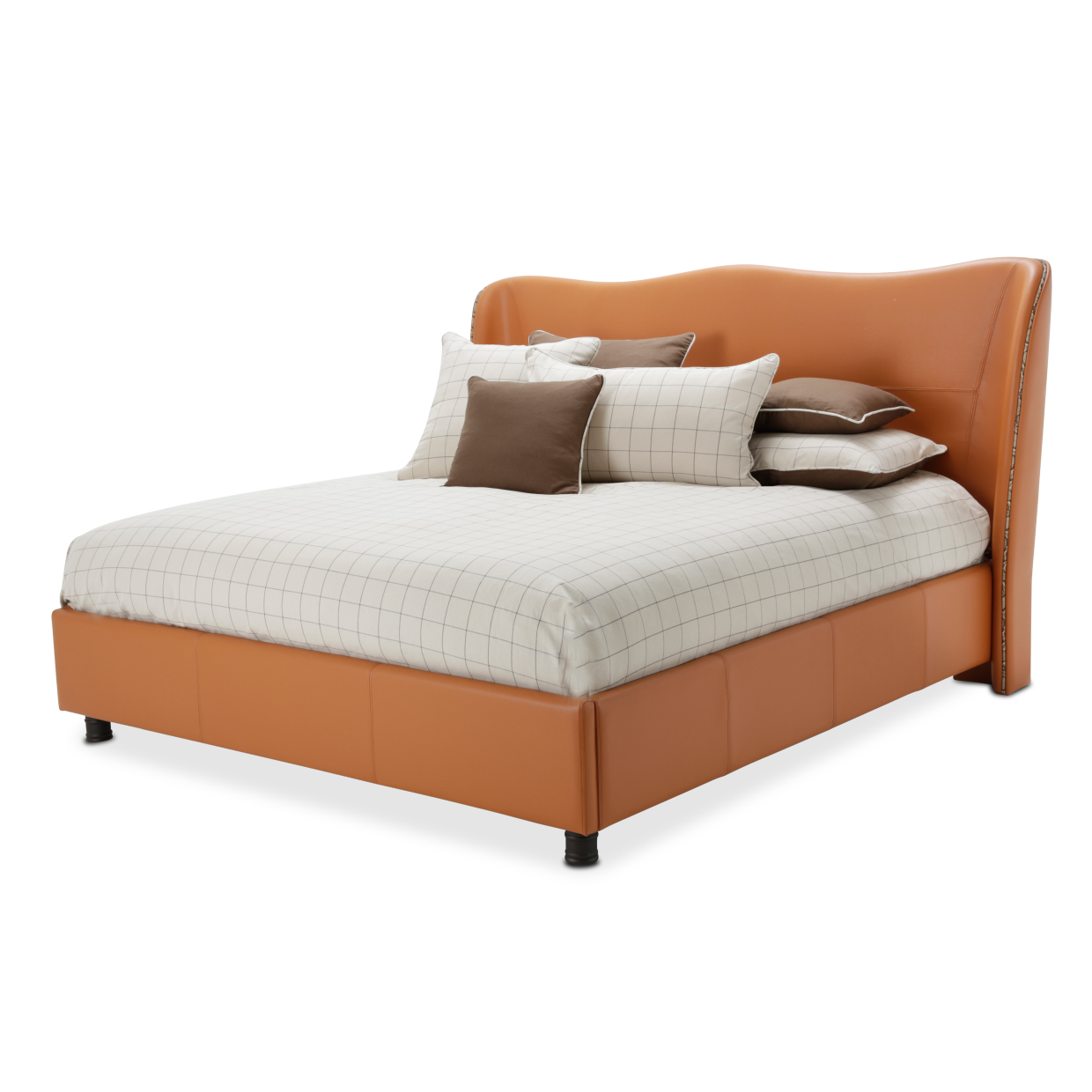 21 cosmopolitan orange Finish: Diablo Orange/Umber Cal King Upholstered Wing Bed